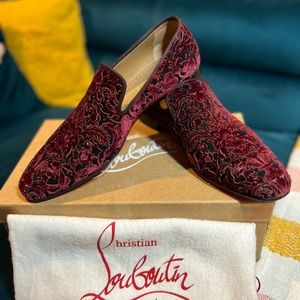 Christian Loubuitin Men’s Tudor Night Velvet Loafers